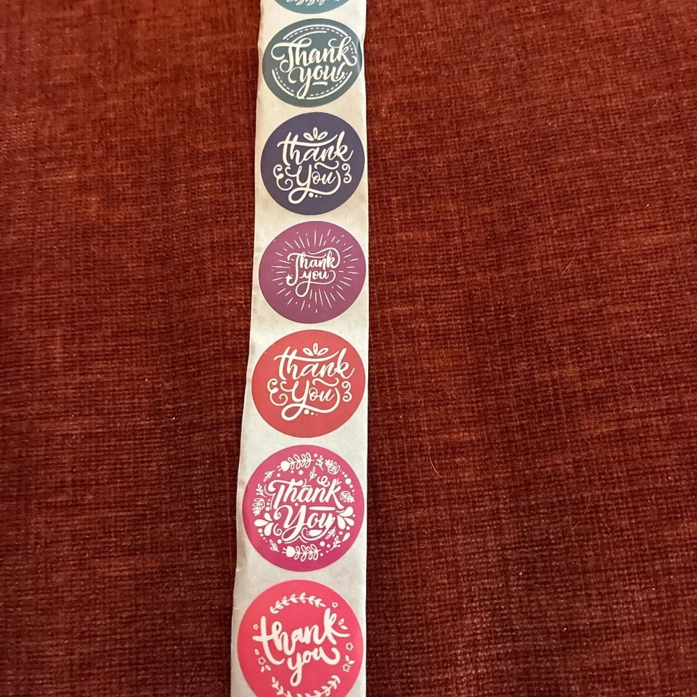Set of 2 rolls of 1” stickers 500 count each.